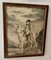 Eugene Laville, Napoleon I on Horseback, 1800s, Pencil & Wash on Paper, Framed 1
