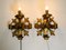 Brutalist Gilded Iron Wall Lamps, 1960s, Set of 2 2