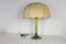 Lampada da tavolo in ottone, vetro acrilico e tessuto, anni '60, Immagine 3