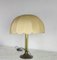 Lampada da tavolo in ottone, vetro acrilico e tessuto, anni '60, Immagine 5
