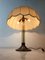 Lampada da tavolo in ottone, vetro acrilico e tessuto, anni '60, Immagine 4