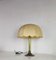 Lampada da tavolo in ottone, vetro acrilico e tessuto, anni '60, Immagine 1