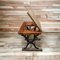 Vintage Architects Desk in Teak & Cast Iron Base 4