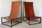 Vintage Leather & Metal Armchairs, 1970s, Set of 2 1