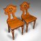 Antique Scottish Victorian Hall Chairs in Oak, 1890s, Set of 2, Image 9
