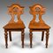 Antique Scottish Victorian Hall Chairs in Oak, 1890s, Set of 2, Image 1
