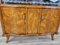 Small Sideboard in Blond Walnut Briar with Decorated Sliding Glass, Italy, 1950s 20