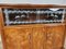 Small Sideboard in Blond Walnut Briar with Decorated Sliding Glass, Italy, 1950s 9