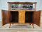 Small Sideboard in Blond Walnut Briar with Decorated Sliding Glass, Italy, 1950s 19