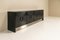 Brutalist Sideboard in Black Stained Oak and Brushed Steel, Belgium, 1970s 1
