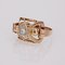 French Diamond 18 Karat Rose Gold Ring, 1950s, Image 7