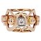 French Diamond 18 Karat Rose Gold Ring, 1950s, Image 1