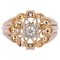 French Diamond 18 Karat Rose Gold Openwork Ring, 1960s 1