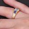 Modern French Aquamarine Amethyst 18 Karat Yellow Gold Bangle Ring, Image 12
