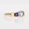 Modern French Aquamarine Amethyst 18 Karat Yellow Gold Bangle Ring, Image 11