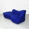 Modern Italian Rounded Sofa in Electric Blue Fabric by Maison Gilardino, 1990s 3