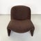 Italian Modern Brown Teddy Alky Lounge Chairs attributed to Piretti for Anonima Castelli, 1970s, Set of 2 7