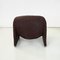 Italian Modern Brown Teddy Alky Lounge Chairs attributed to Piretti for Anonima Castelli, 1970s, Set of 2 4