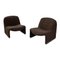 Italian Modern Brown Teddy Alky Lounge Chairs attributed to Piretti for Anonima Castelli, 1970s, Set of 2 1