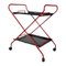 Italian Modern Black and Red Metal Food Trolley on Wheels, 1980s, Image 1