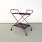 Italian Modern Black and Red Metal Food Trolley on Wheels, 1980s 12