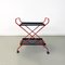 Italian Modern Black and Red Metal Food Trolley on Wheels, 1980s, Image 11