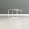 Italian Modern Coffee Tables with Glass Drop Top and White Metal, 1980s, Set of 2 3