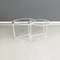 Italian Modern Coffee Tables with Glass Drop Top and White Metal, 1980s, Set of 2 5
