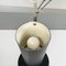 Italian Modern Round Base Matte Black and Glossy White Metal Table Lamp, 1980s 7