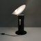 Italian Modern Round Base Matte Black and Glossy White Metal Table Lamp, 1980s 6