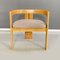 Italian Modern Wood and Beige Corduroy Fabric Tub Chairs, 1980s 4