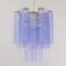 Lámpara de araña con cilindros de cristal de Murano en color azul-morado, Italia, años 90, Imagen 4