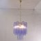 Chandelier with Murano Glass Cylinders in Blue-Purple Color, Italy, 1990s 11