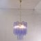 Chandelier with Murano Glass Cylinders in Blue-Purple Color, Italy, 1990s, Image 11