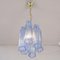 Lámpara de araña Tronchi de vidrio azul, Italia, años 90, Imagen 5