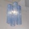 Lámpara de araña Tronchi de vidrio azul, Italia, años 90, Imagen 7