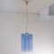 Lámpara de araña Tronchi de vidrio azul, Italia, años 90, Imagen 3