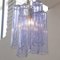 Lámpara de araña Tronchi de vidrio en azul violeta, Italia, años 90, Imagen 6