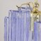 Lámpara de araña Tronchi de vidrio en azul violeta, Italia, años 90, Imagen 10
