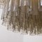 Lámpara de araña grande de cristal de Murano estructurado en gris y ahumado, años 90, Imagen 7