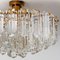 Gold Vertical Glass Messing Chandelier attributed to j.t. Kalmar, 1960s 8
