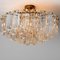 Gold Vertical Glass Messing Chandelier attributed to j.t. Kalmar, 1960s 6