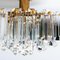Gold Vertical Glass Messing Chandelier attributed to j.t. Kalmar, 1960s 10