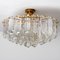 Gold Vertical Glass Messing Chandelier attributed to j.t. Kalmar, 1960s 2