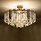 Gold Vertical Glass Messing Chandelier attributed to j.t. Kalmar, 1960s 9