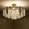 Gold Vertical Glass Messing Chandelier attributed to j.t. Kalmar, 1960s, Image 9
