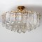 Gold Vertical Glass Messing Chandelier attributed to j.t. Kalmar, 1960s 7