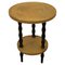 Art Deco Wood and Brass Round Side Table, Bohemia, 1930s, Image 1