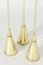 Vintage Deckenlampen aus Messing von Birger Dahl, 1950er, 3er Set 4