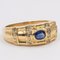 Vintage Ring in 18k Yellow Gold with Sapphire and Diamonds, 1970s, Image 3